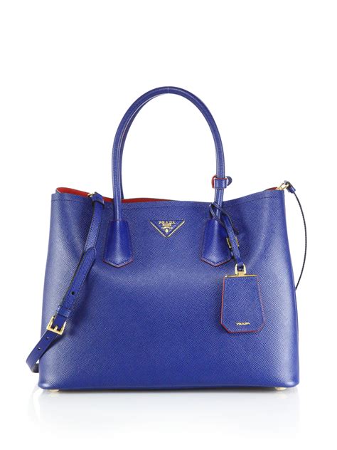 prada saffiano double bag blue|prada saffiano shoulder bag review.